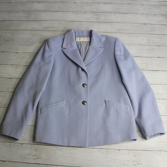 Don Caster Vintage Women's Angora Wool Jacket Blazer Size 8 Periwinkle - Picture 2 of 6